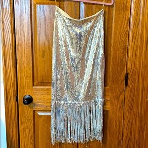 Sequin midi skirt